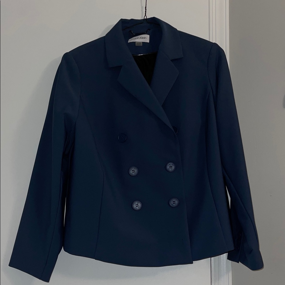 Calvin Klein Women's Blue Double-Breasted Blazer